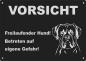 Preview: Aluminium Warnschild Boxer VORSICHT Freilaufender Hund! Betreten auf eigene Gefahr!